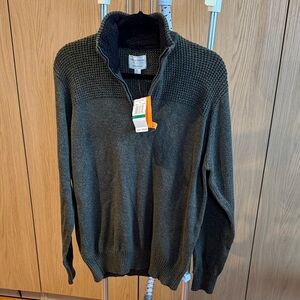 Men's Green\Grey 100% Cotton Sweater